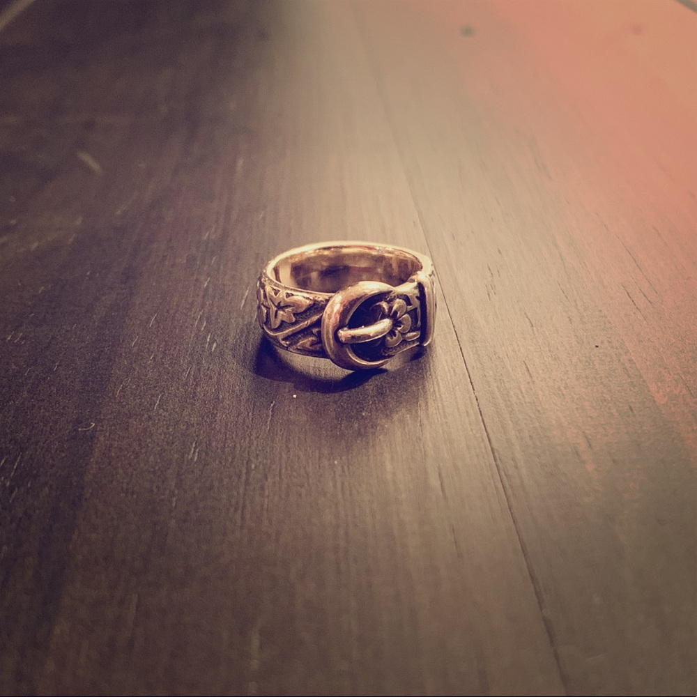James Avery Floral Belt and Buckle Ring
